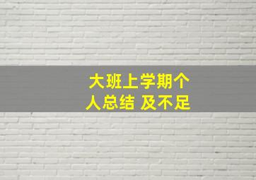 大班上学期个人总结 及不足